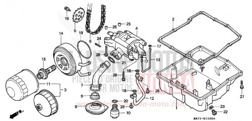 FILTRE A HUILE/CARTER D'HUILE/ POMPE A HUILE VFR750RJ de 1988